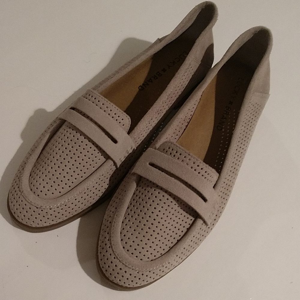 Lucky Brand Leather Loafers Gray Size 7/7.5